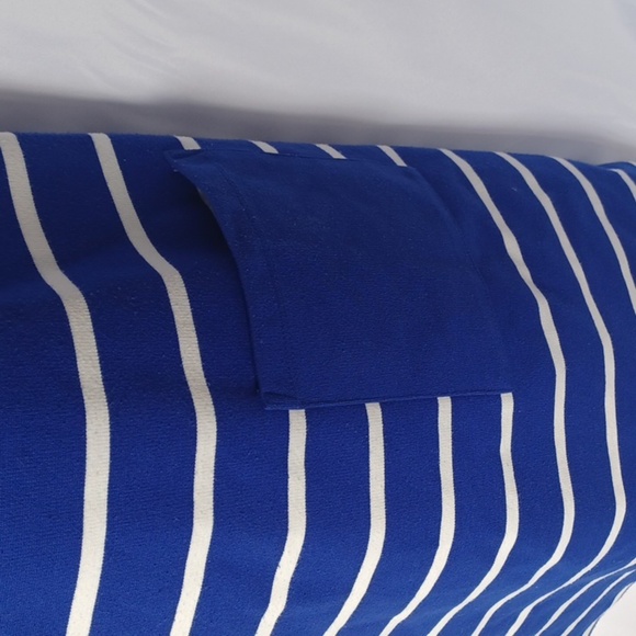 GAP Blue/white striped heavy tee dress with pockets, back zip, front pockets - Picture 3 of 8